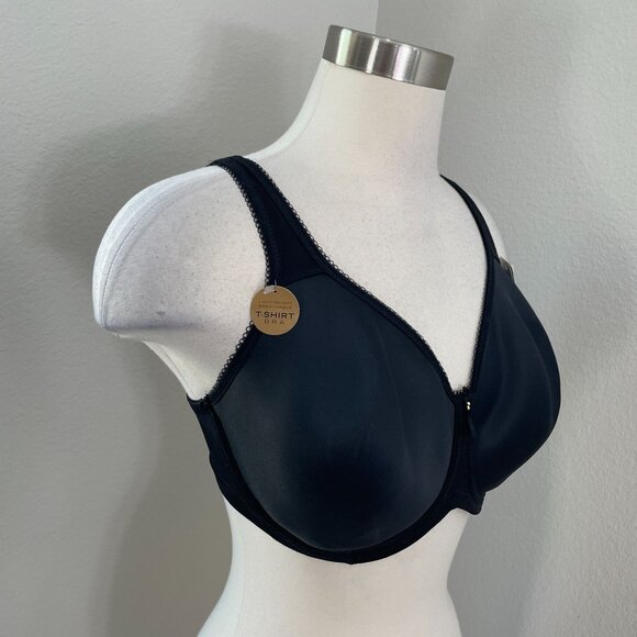 NEW Wacoal Womens 34G Black Lightweight Breathable T Shirt Bra 853192 - Picture 3 of 11